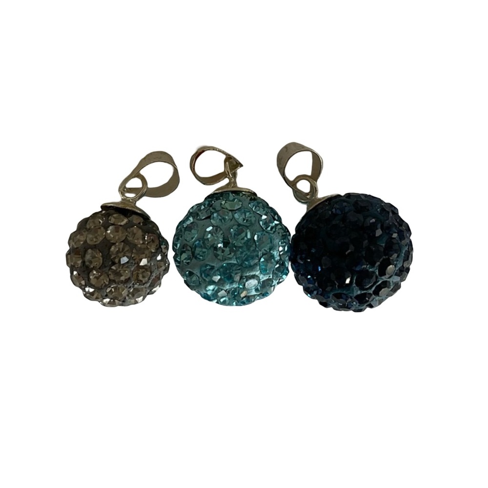Set of 3 Pendants | Aqua Blue, Navy Blue, Gray | Brand New